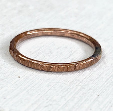 Copper Ring Stackable Hammered Rings band Size 5.5 Wedding Ring Unisex thin 2mm