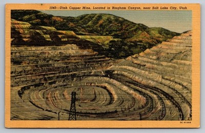 Utah Copper Mine. Bingham Canyon, Near Salt Lake City. Postcard