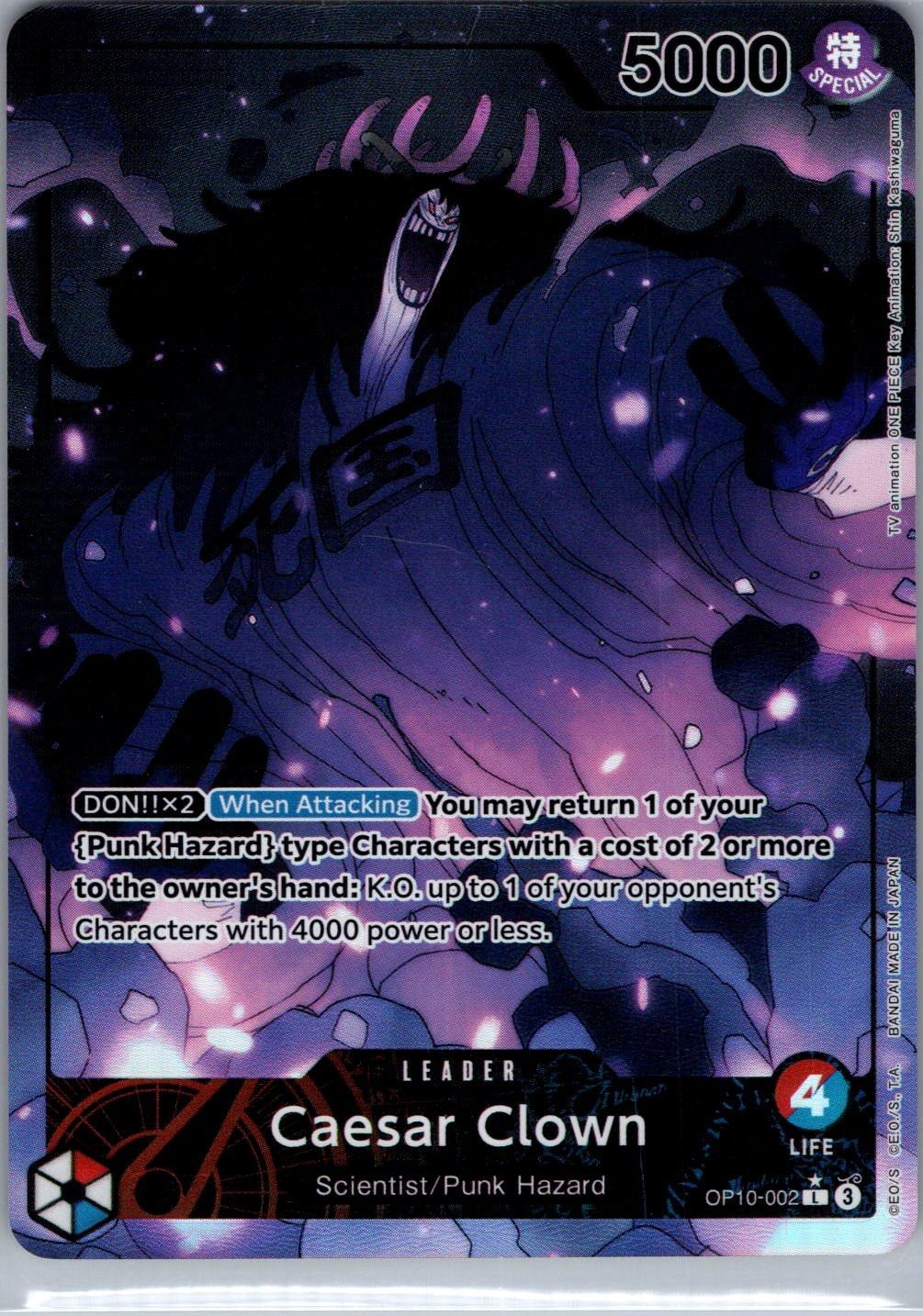 Caesar Clown (002) (Parallel) OP10-002 Leader Royal Blood One Piece Foil NM