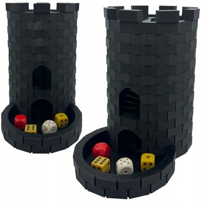 Würfelturm Burg Dice Tower Brettspiel Zubehör Würfel RPG Tabletop Schwarz