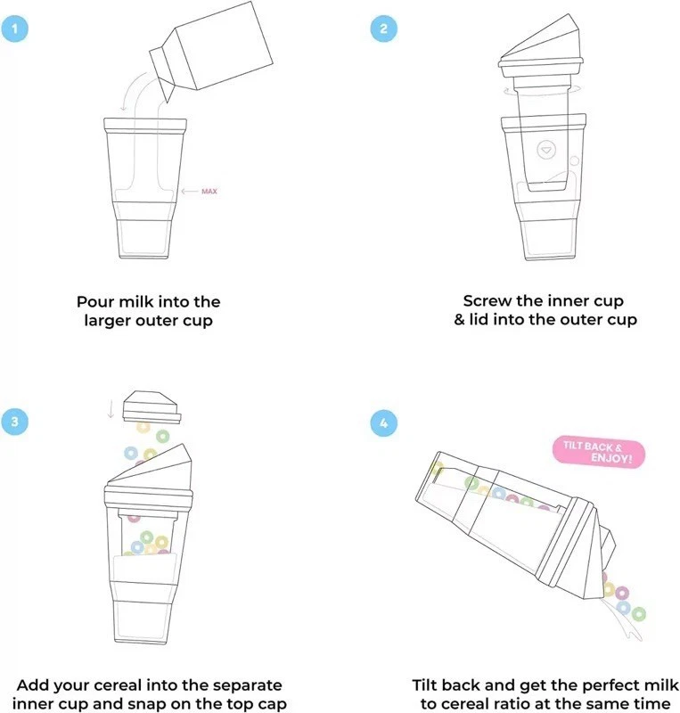 2025 Crunch Cup On-the-Go Cereal Tumbler - Single Pack (Assorted Colors) - Bild 3 von 4