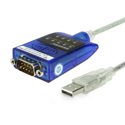 USB 2.0 to RS-232 Serial Adapter - 16in. Cable, LED Indicators, FTDI Chip, Pl...