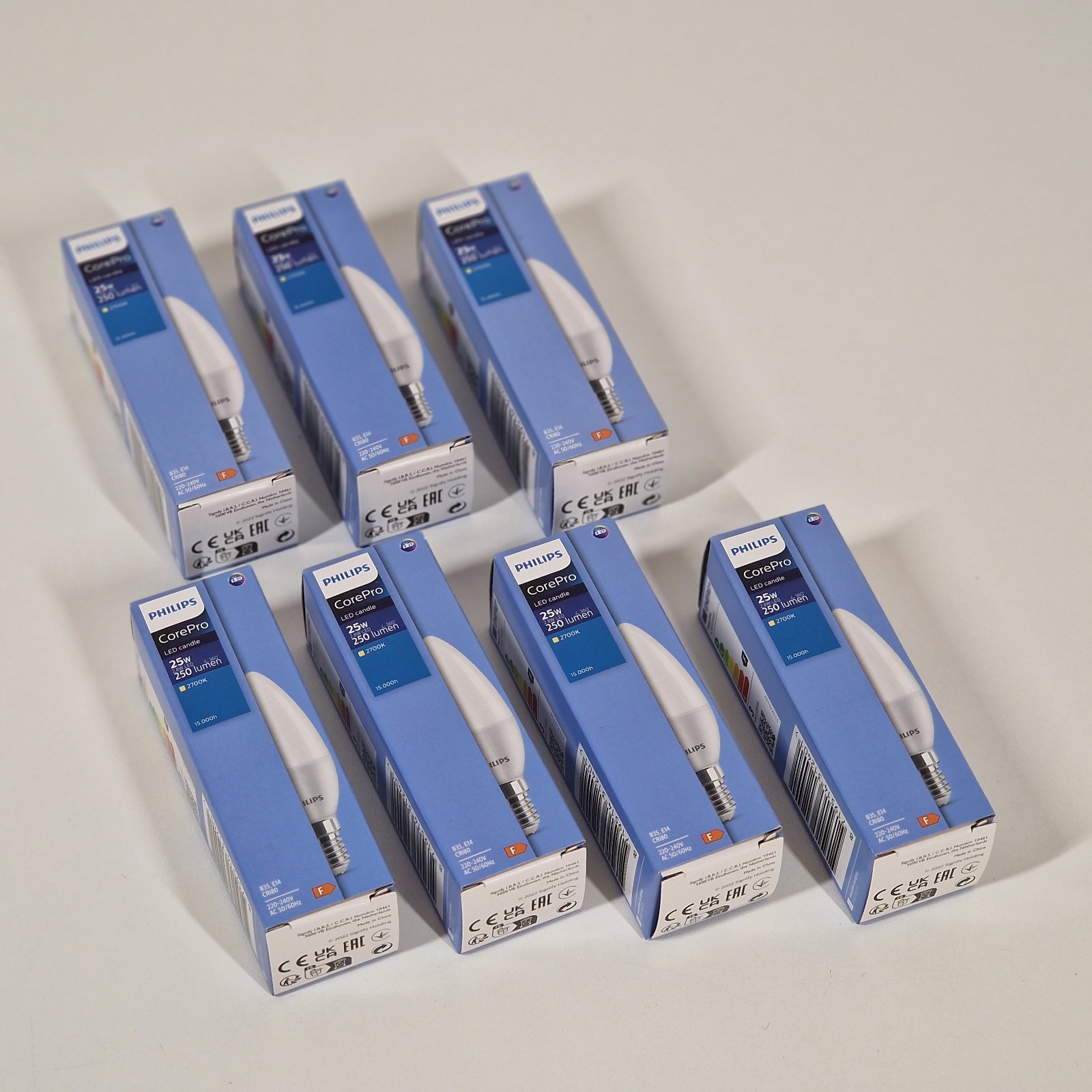 7x Philips LED 31240100 LED EEK F (A - G) E14 Kerzenform 2.8 W = 25 W Warmweiß