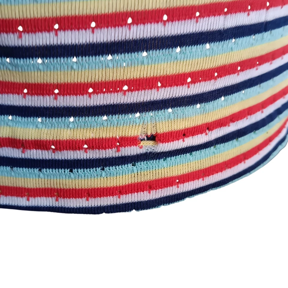 Camiseta sin mangas pequeña vintage para mujer de los años 70 discoteca puntada única a rayas cucharada mantecosa Foto 4 de 4