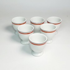 Lot 6 Coquetier Rouge Noir Porcelaine d'Auteuil Lobjoy Bistrot Ramequin Bol Rare