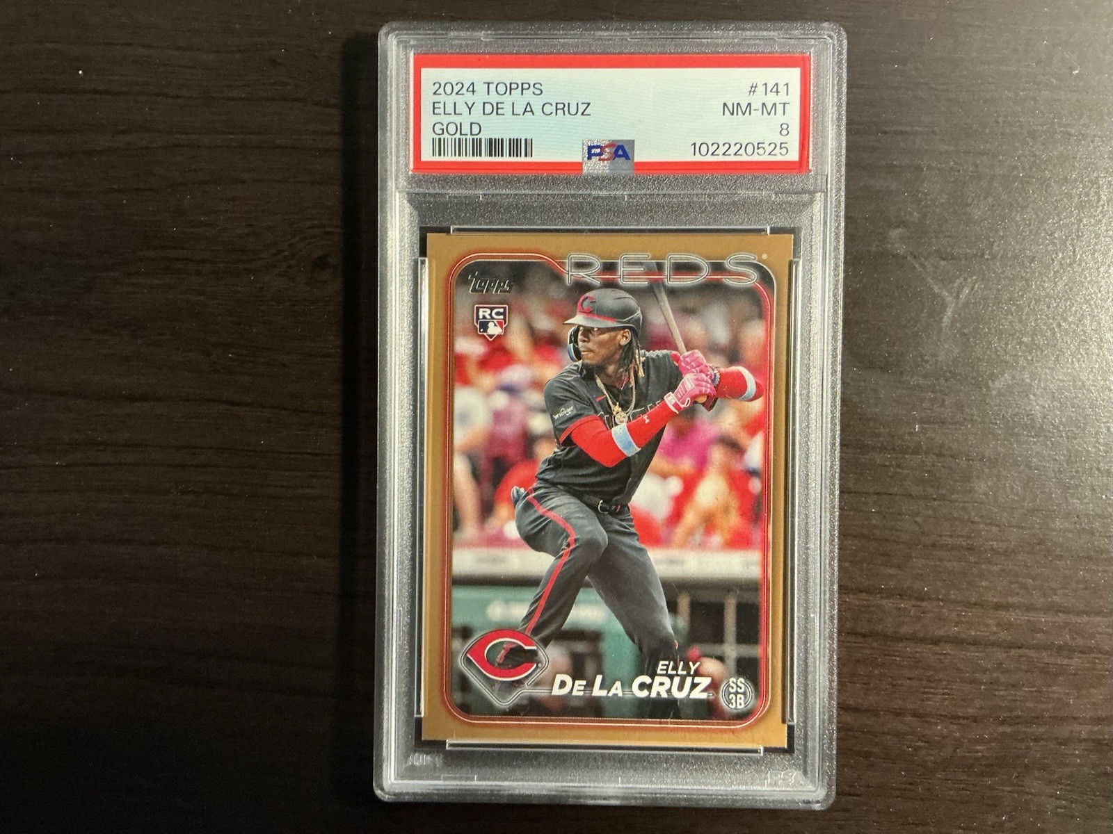 2024 Topps Series 1 #141 Elly De La Cruz Rookie Gold 1671/2024 PSA 8