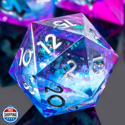 YEMEKO Single Liquid Core D20 Dice - 22mm, 20 Sided DandD Dice fo