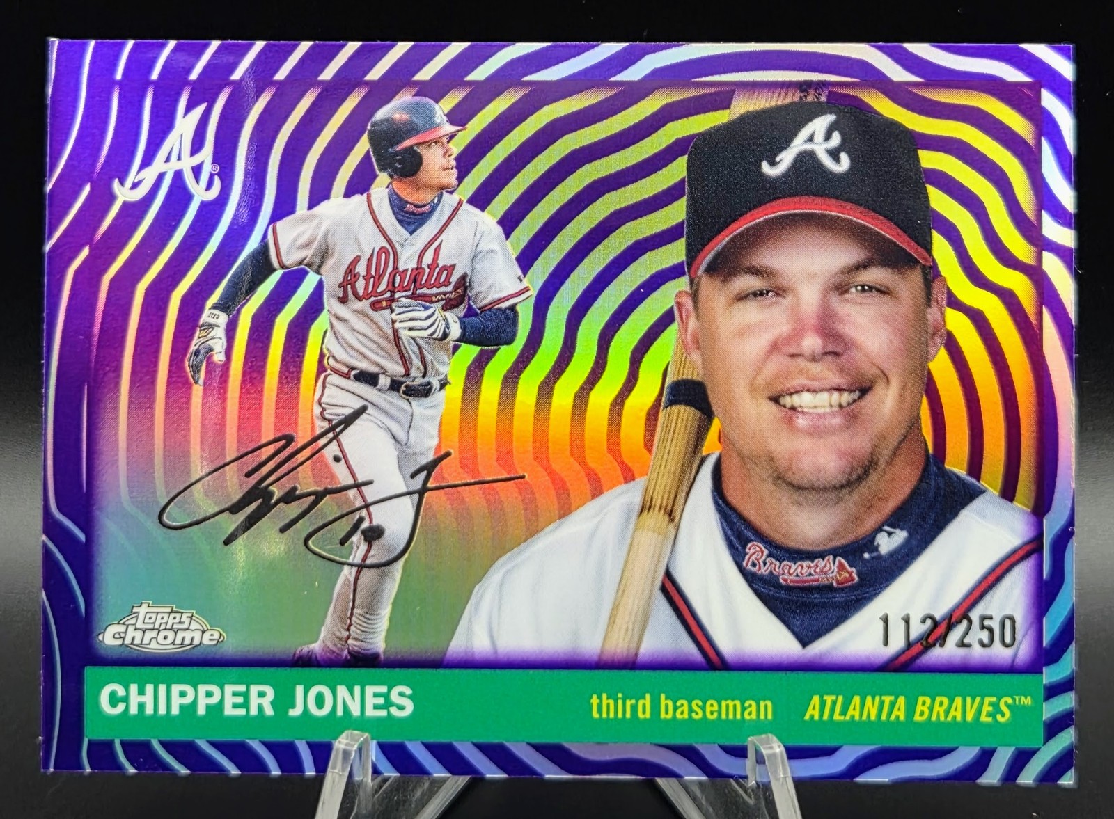 2025 Topps Platinum Chipper Jones SN Vibrations Refractor #/250 #374 Braves