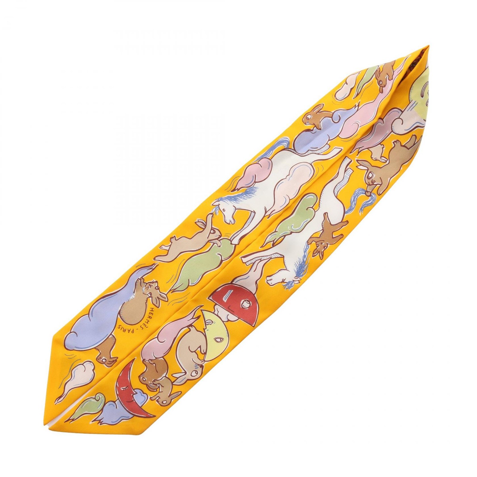 Hermes Twilly MILLE ET UN LAPINS Scarf Silk r0_0209 thumbnail 2