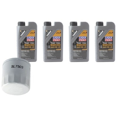 4L Liqui Moly Top Tec 6200 0W20 Wix Engine Oil Change Kit for Golf Jetta Turbo