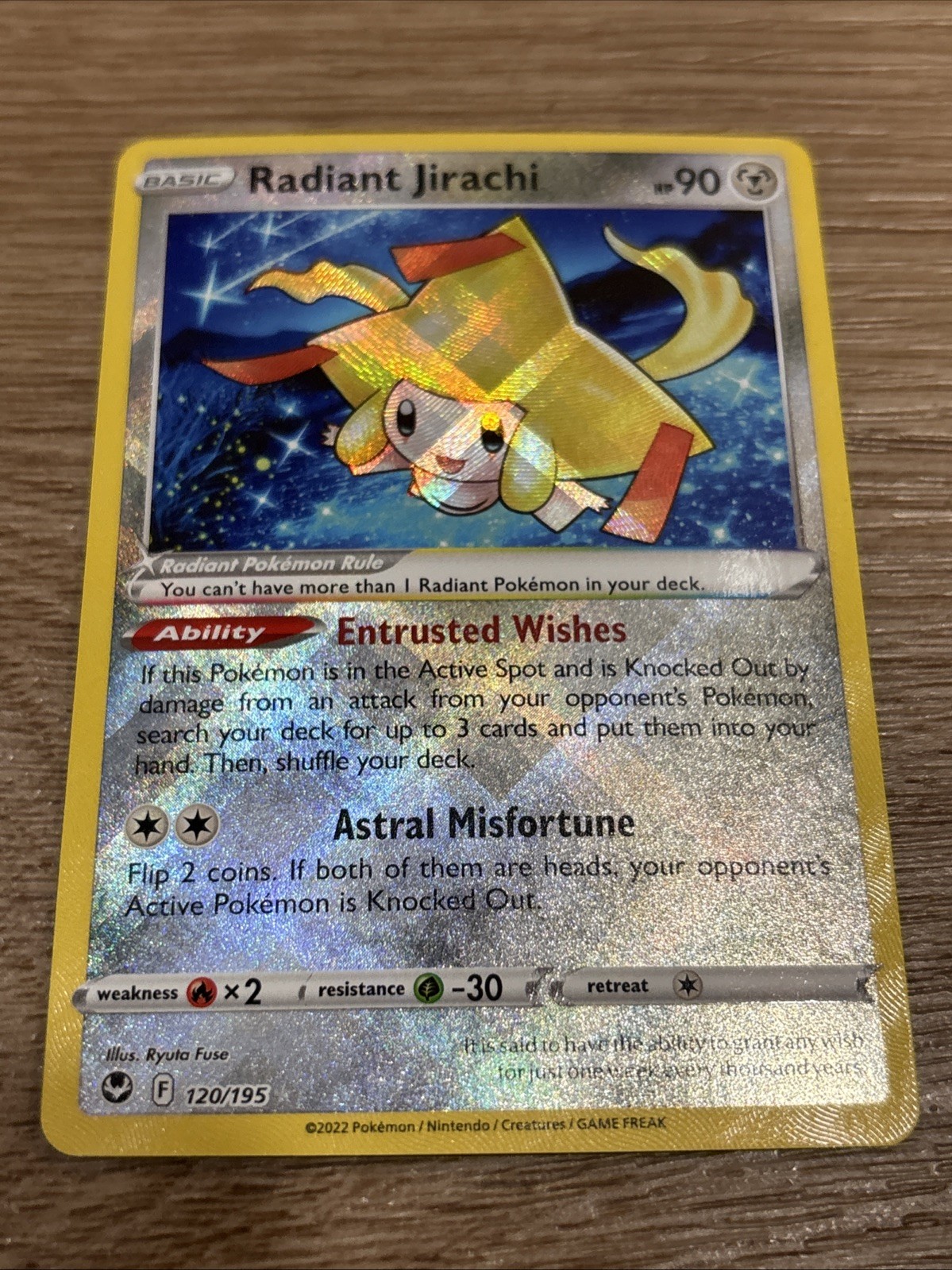 Pokemon Radiant Jirachi Radiant Rare SWSH12: Silver Tempest 120/195 NM