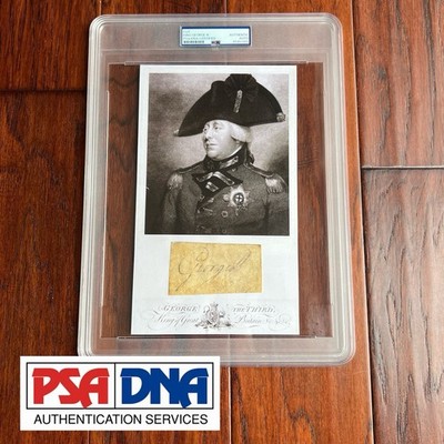 KING GEORGE III Autograph CUT SIGNATURE Engraving Signed * England * PSA/DNA