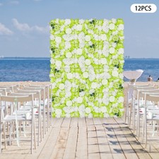 Artificial Flower Wall Panels - 12-Piece Silk Floral Decor 15x15 in