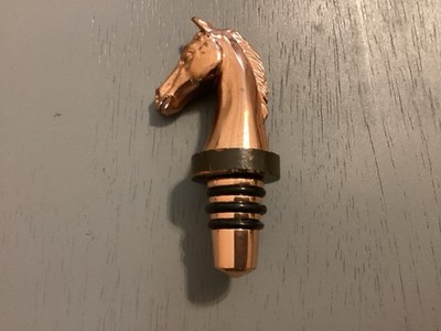 Vintage Woodford Reserve Bourbon Horse Head Bronze Gold Bottle Topper Cork Rare