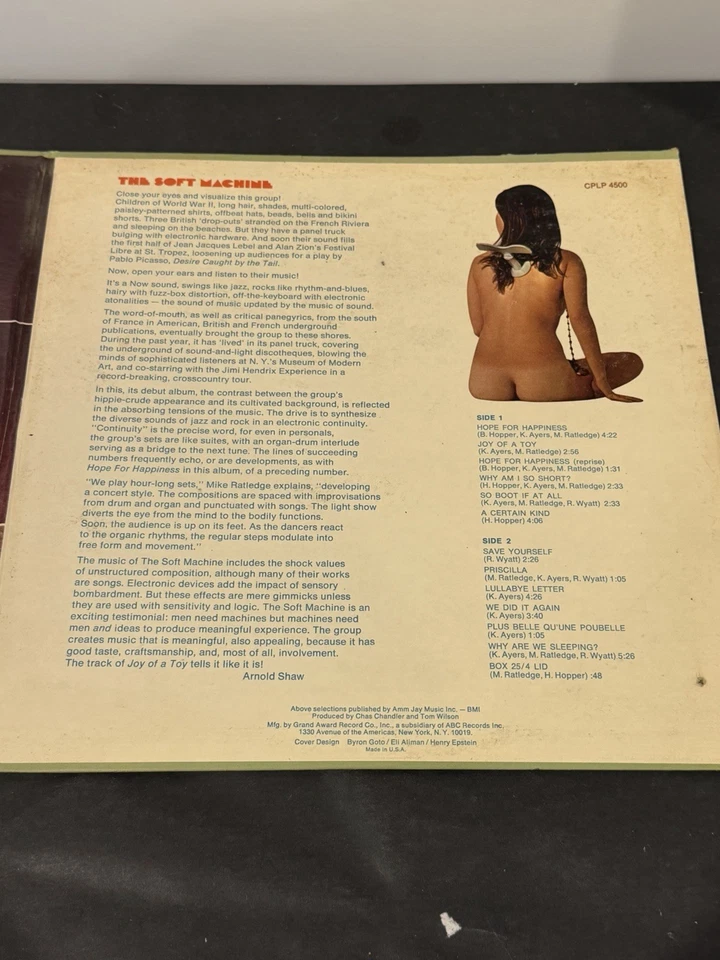 Мягкая машина - одноименный без цензуры колесо крышка виниловая пластинка VG +/VG + - Изображение 4 из 4