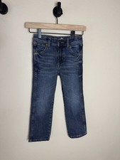 Wrangler Girls Jeans Size 6 Regular Bootcut Blue Denim Western Stitch