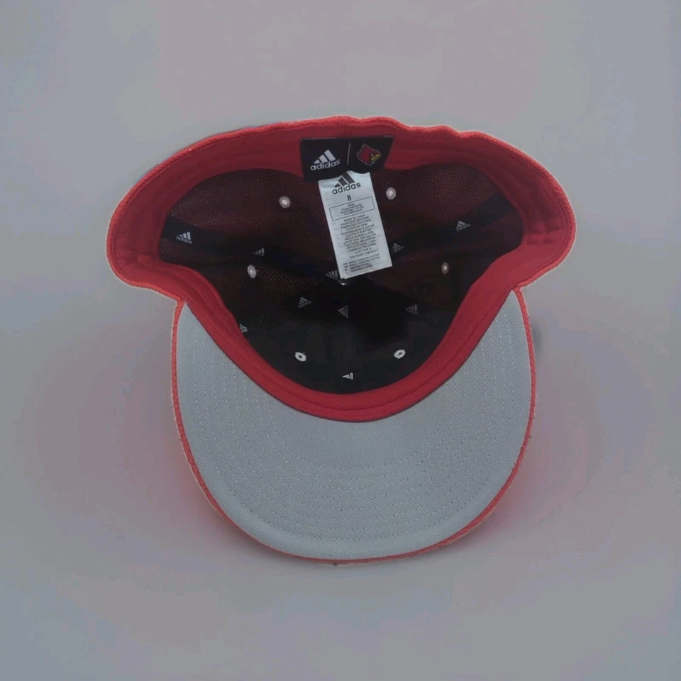 Men's Adidas Red Louisville Cardinals On-Field Baseball Fitted Hat Size 8 - Image 4 of 4