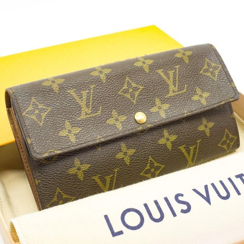 Louis Vuitton Monogram Portefeuille Sarah Long Wallet Brown