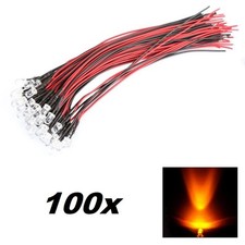 Led Light Single Bulb Pre-wired Cable Clear Lens 5-12v Dc 5mm Bright Round Top