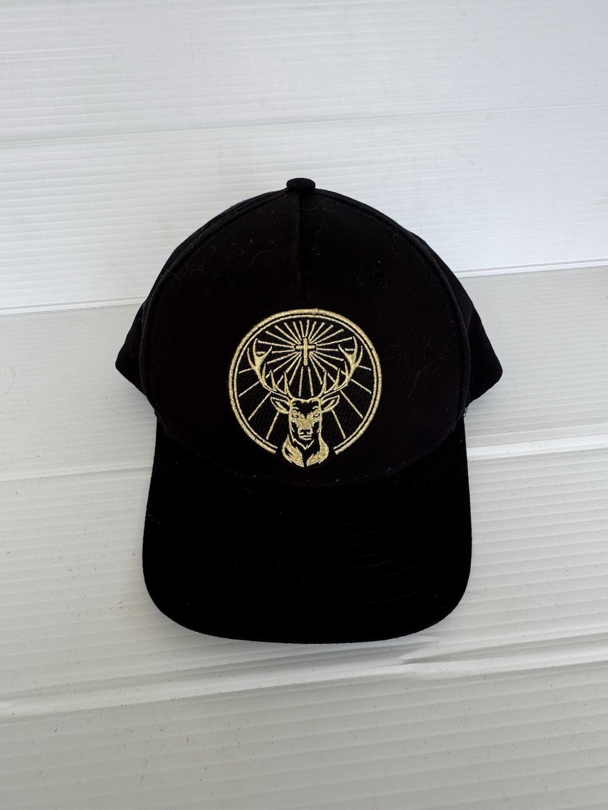 Jagermeister Black and Gold Deer Logo Adjustable Hat Snapback Baseball NWOT
