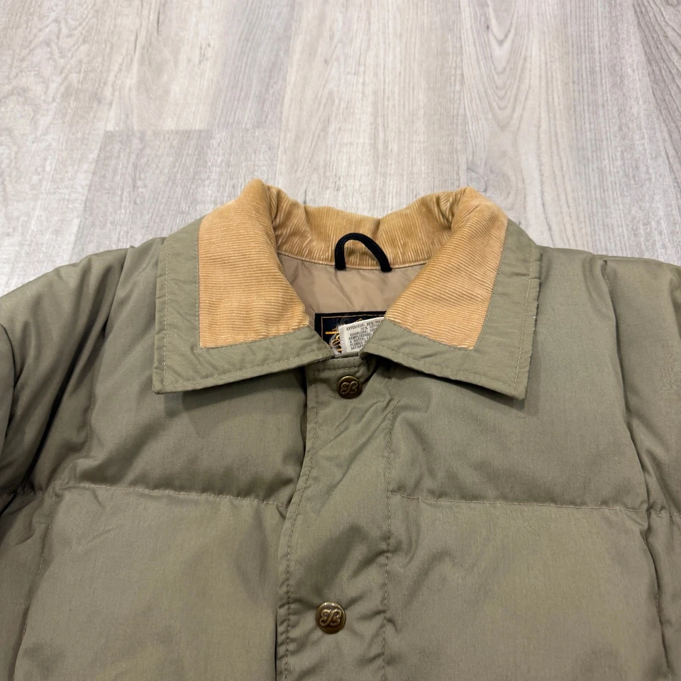 Chaqueta de Plumón de Ganso Eddie Bauer De Colección Para Hombre XL Beige Tostado Años 80 Hecha en EE. UU. Años 80 Esquí Foto 3 de 4