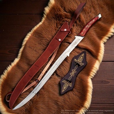 Hadhafang Sword of Arwen King Tauriel The Hobbit with Sheath & Plaque LOTR Gift