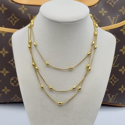 Authentic Louis Vuitton Lock &Key w/Unbranded Golden Balls Stainless Steel Chain