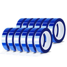 12 Rolls 10mm x16m 52FT Blue Heat Tape High Temperature Heat Resistant Tape ...