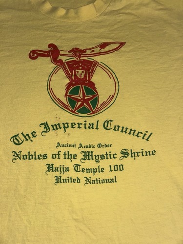 80s Ancient Arabic Order Imperial Council Nobles Of The Mystic Shrine Tee - Picture 2 of 8