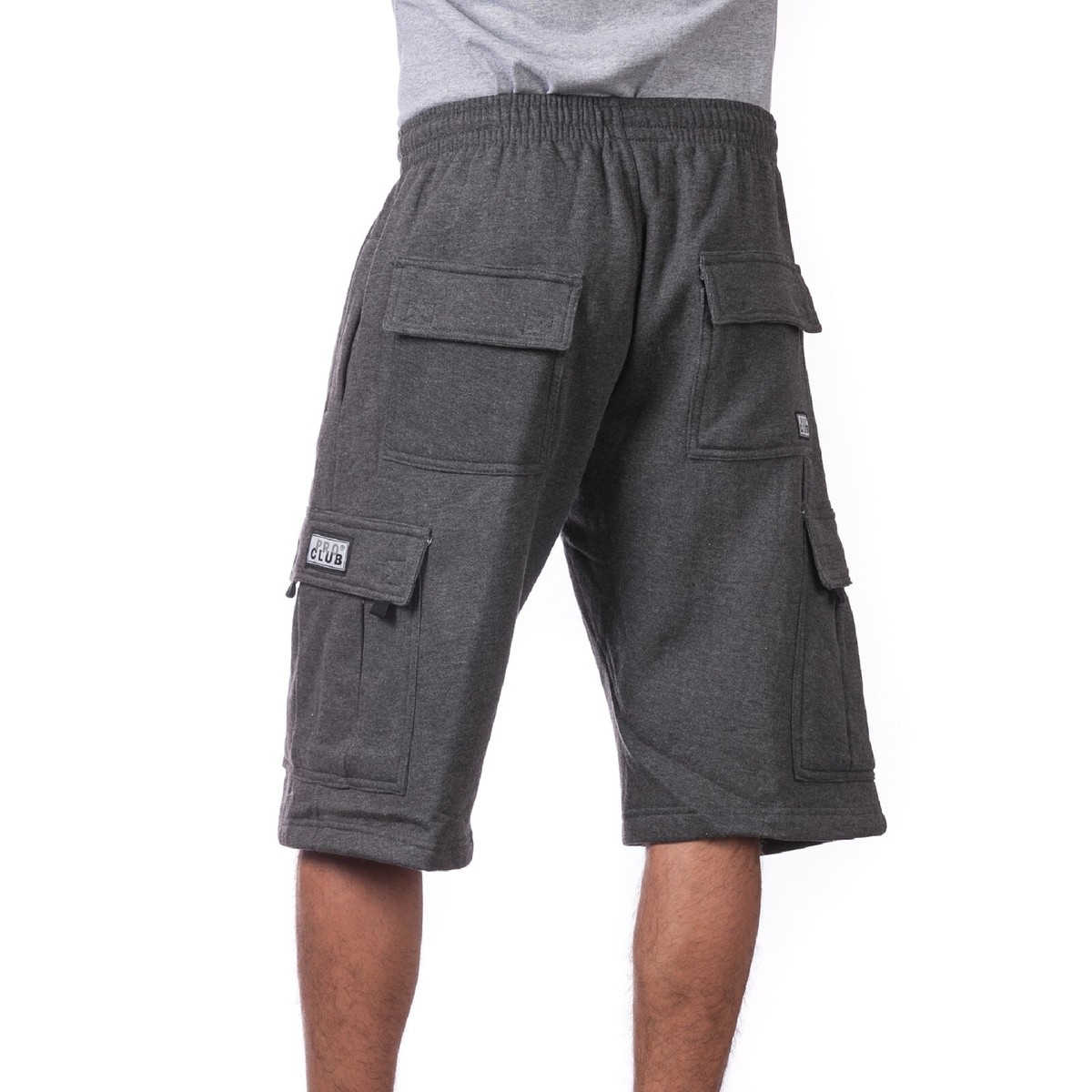 PROCLUB MENS HEAVYWEIGHT CARGO SHORTS PRO CLUB FLEECE SWEAT SHORTS