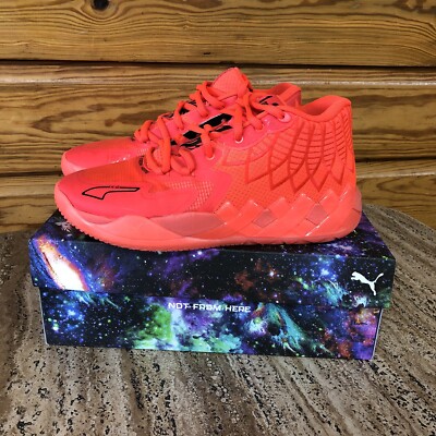 Puma MB1  Not From Here  Red Blast Mens Size 10 Melo Basketball Shoe 377237-02