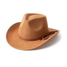 Suede Cowboy Hat for Women and Men Classic Western Cowboy Hats with Wide Brim