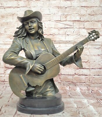 Retro Band Bronze Figurine Country Singer Bust Statue Hand Cast by Williams Coll