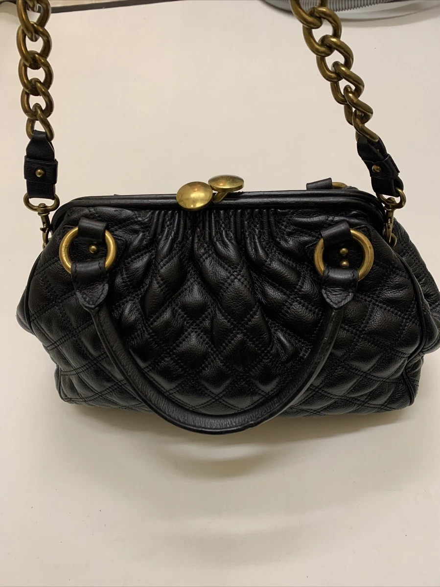 AUTHEN MARC JACOBS QUILTED Zipper POCKET CHAINS HANDBAG-TAUPE-MADE 