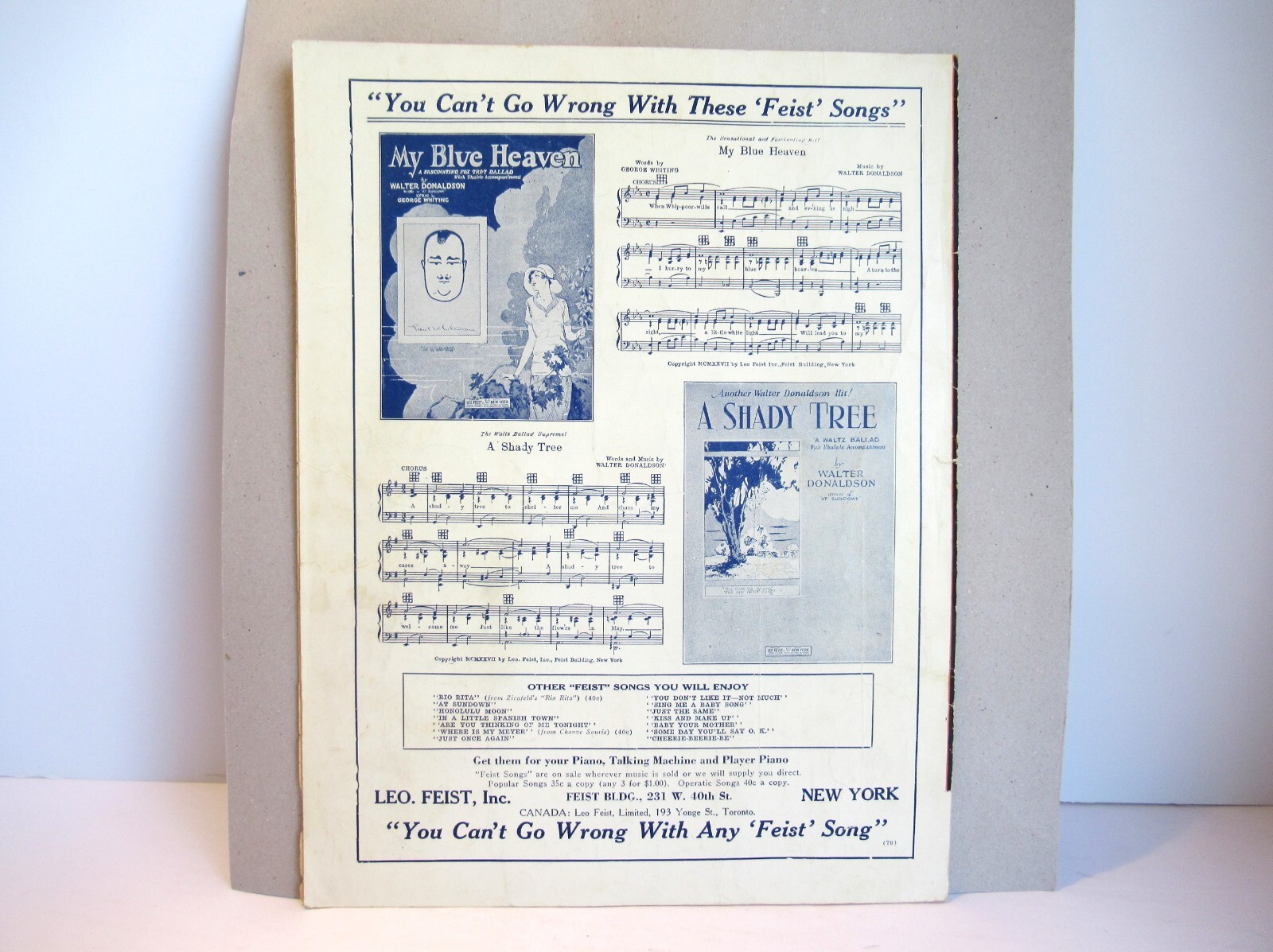 Vintage "I'm Gonna Dance Wit de Guy Wot Brung Me" Sheet Music Leo Feist Gum