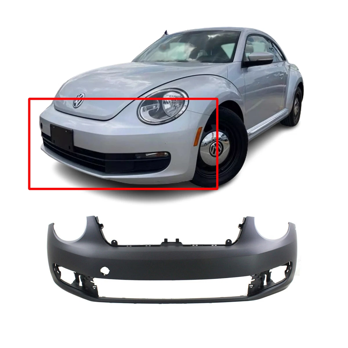 Front Bumper Cover For 2012 2015 Volkswagen Beetle Primed