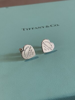 Return To Tiffany & Co. Silver Small 1/2” Not Mini Heart Stud