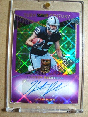 2019 Hunter Renfrow Donruss Elite Purple TOTC Rookie Autograph RC /15 MINT   