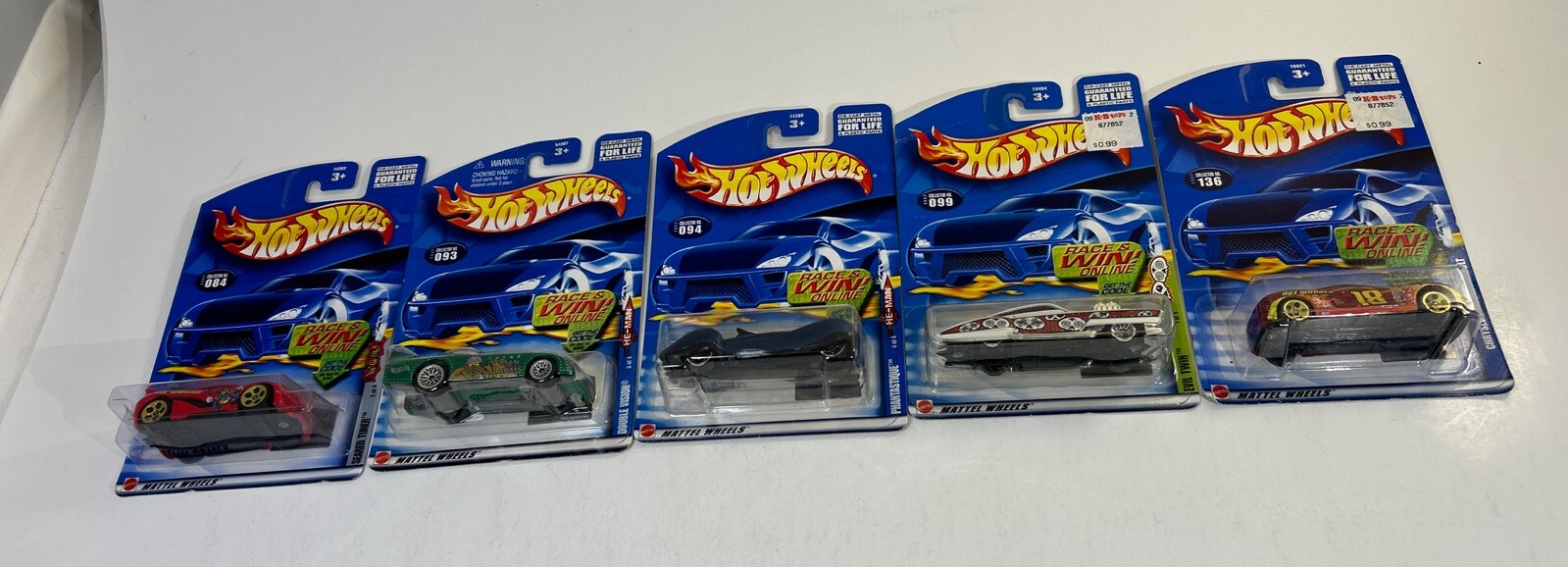 Hot Wheels 2002 Phantastique, Double Vision, Seared, Thunderbolt, Evil Twi Lot 5