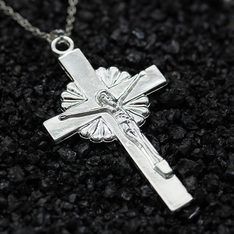 925 Sterling Silver Christian Jesus Christ Cross Catholic Crucifix ...