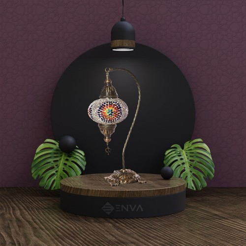 Türkisch Marokkanisch Bunte Mosaik Lampe Licht Tiffany Glas Schreibtisch Tisch KOSTENLOSE Glühbirne - Bild 58 von 76