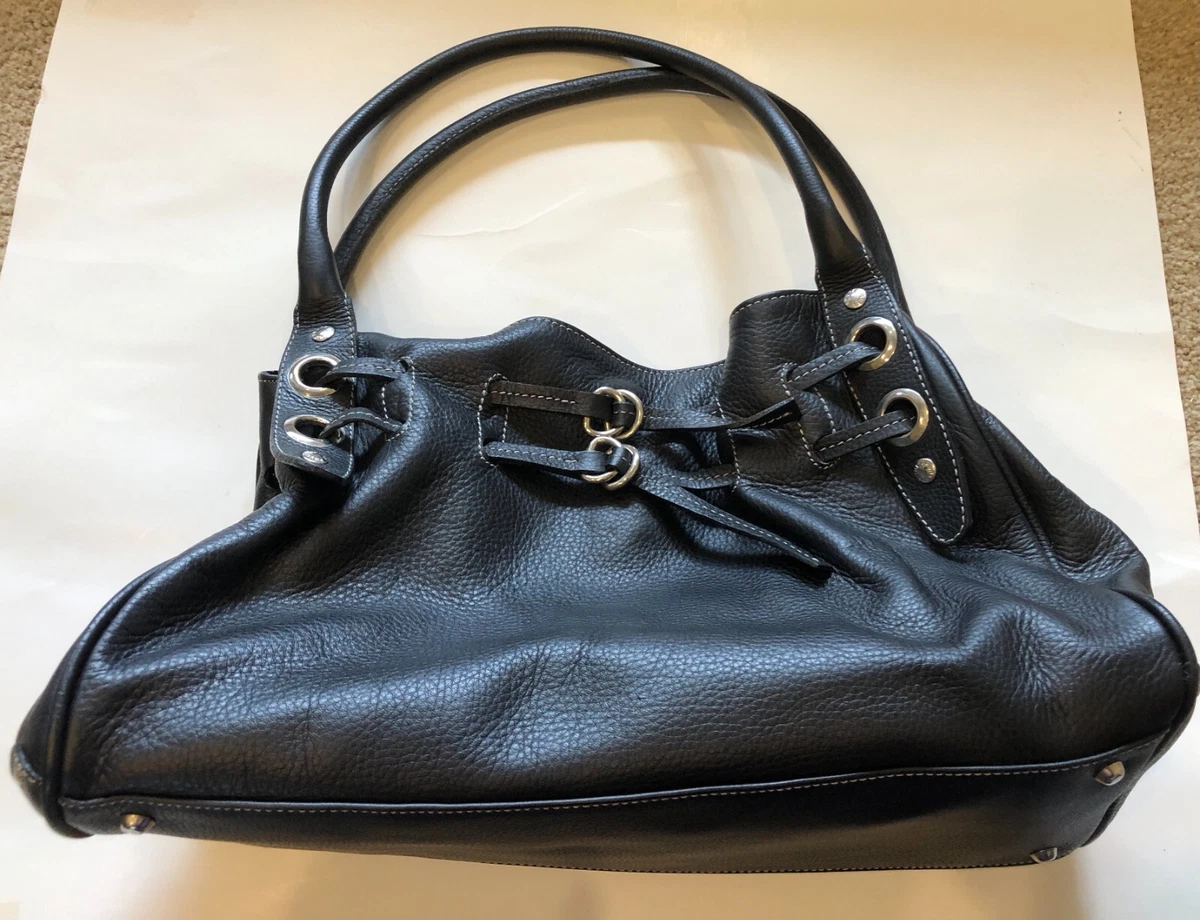 Prune Argentina Black Leather Hand Bag Purse