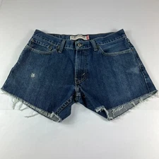 Levi's Jean Shorts Men's 30* 514 Slim Blue Distressed Cut Off Denim Jorts Tag 33