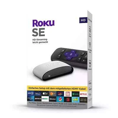ROKU® HD Streaming Stick für TVs, inkl. Fernbedienung Partnertasten Weiß Neu OVP