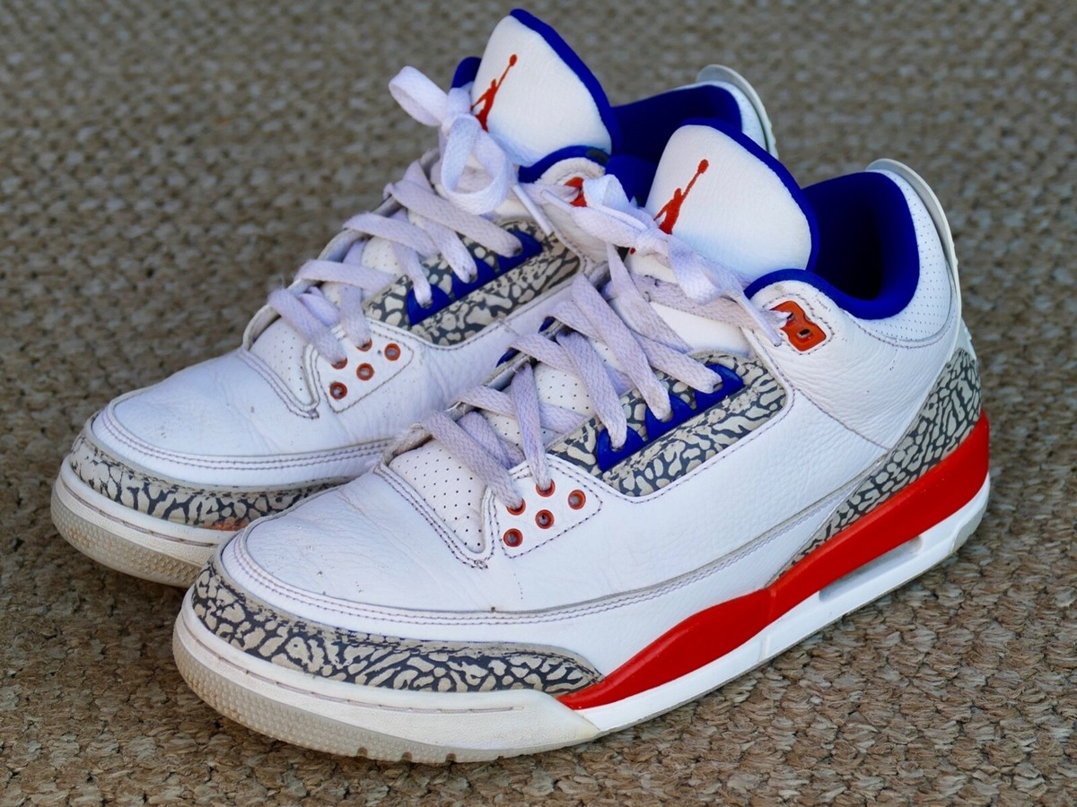 Jordan III Sz 10 Knicks Rivals - air retro 2019 blue orange cement