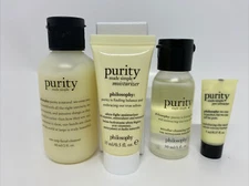 4 SET PURITY SIMPLE FACIAL CLEANSER MICELLAR WATER  MOISTURIZER  PORE CLAY MASK