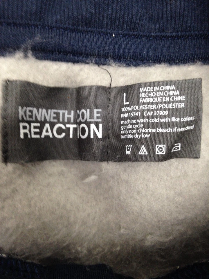 $95 Kenneth Cole Pijama Para Hombre L/S Vellón Henley Camisa Gris Salón Ropa para Dormir L Foto 3 de 4
