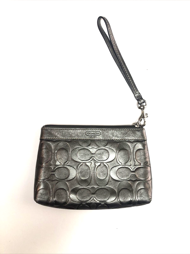 Coach Silver / Metalic Leather Wristlet