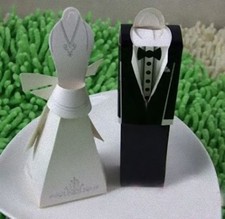 100 Kate Aspen White Bride Dress Groom Wedding Bomboniere box name card holder