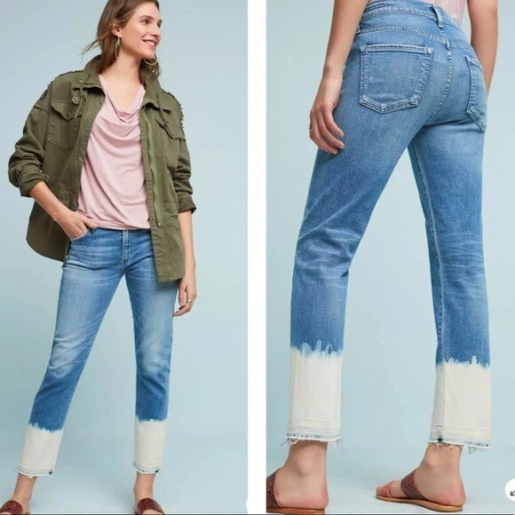 CITIZENS OF HUMANITY Agnes Mid Rise Crop Bleach NEW WITH TAGS NWT Size 24